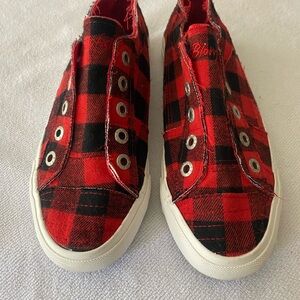 Blowfish Red and Black Plaid Sneakers